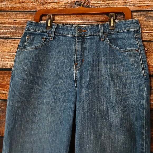 Levis Signature Jeans 12 Short Mid Rise Boot Cut Medium Wash Blue Denim Stretch - Picture 4 of 10